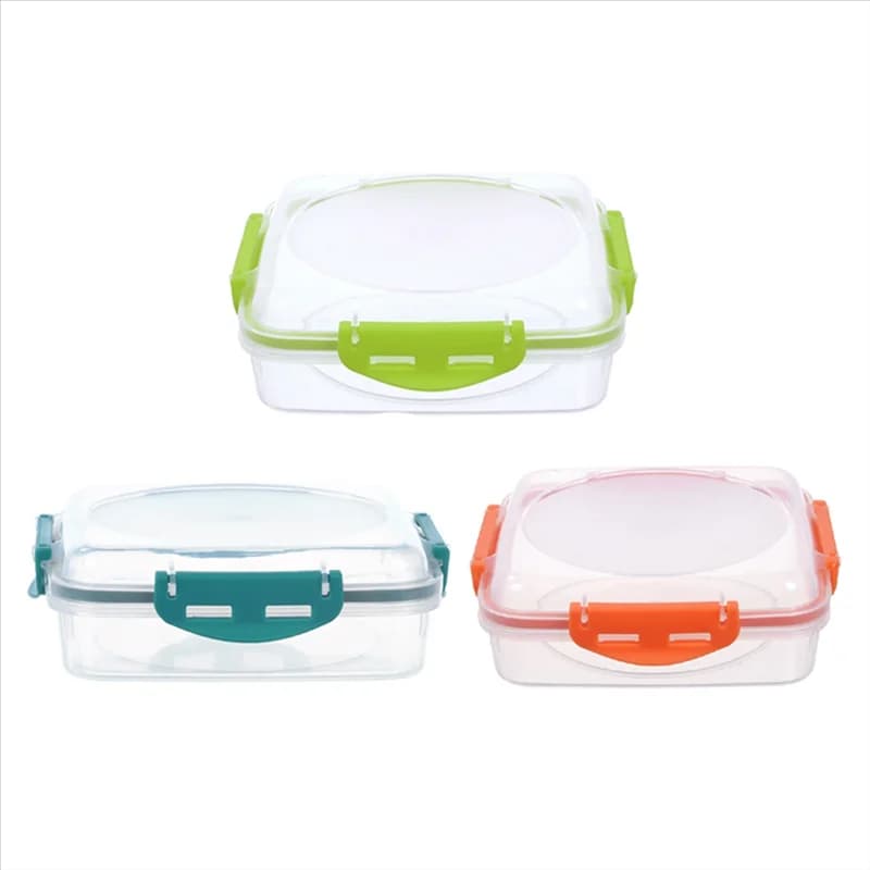 Contenitori per Sandwich da 3 pezzi-contenitori per la conservazione della cucina adatti al microonde e alla lavastoviglie con bottoni automatici aggiornati, scatole per il pranzo