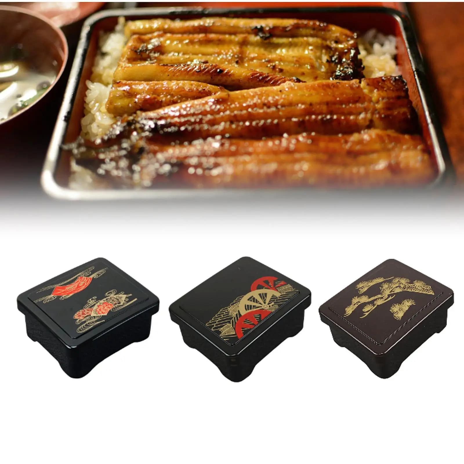 Contenitore Donburi con Coperchio, Contenitore per Preparazione Pasti, Contenitore Tradizionale per Pranzo, Lunchbox Giapponese per Campeggio, Casa, Viaggi, Sushi, Scuola
