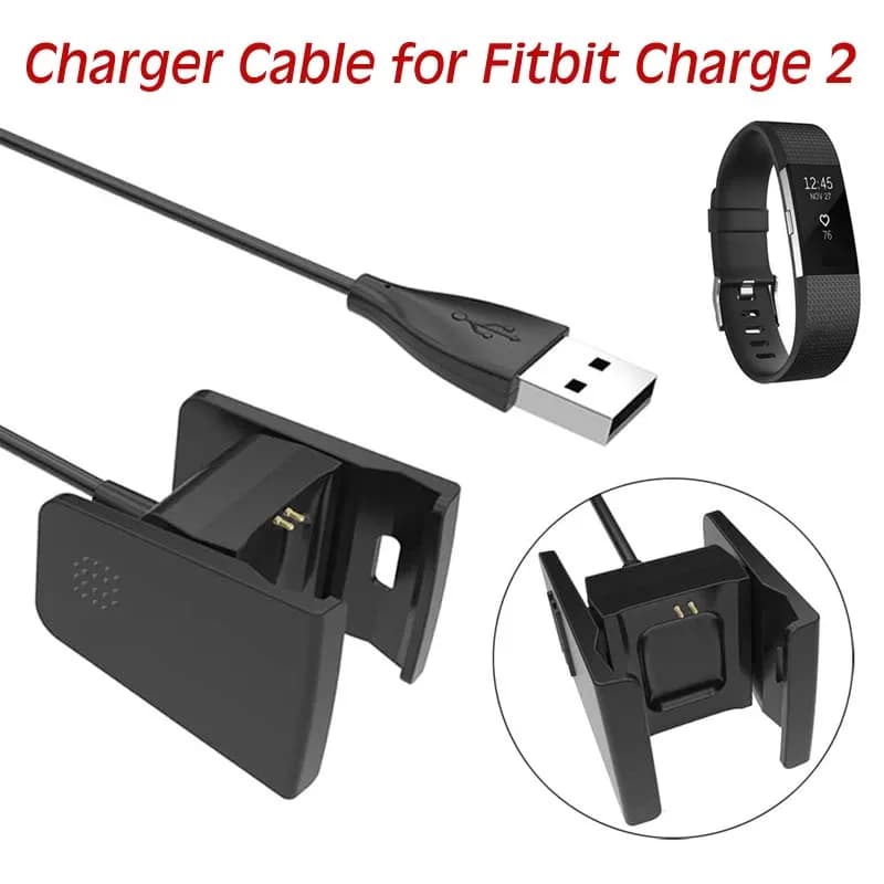 USB charger for Fitbit Alta Hr, charging cable with spare clip for Fitbit Alta Hr, charging line for smartwatch.