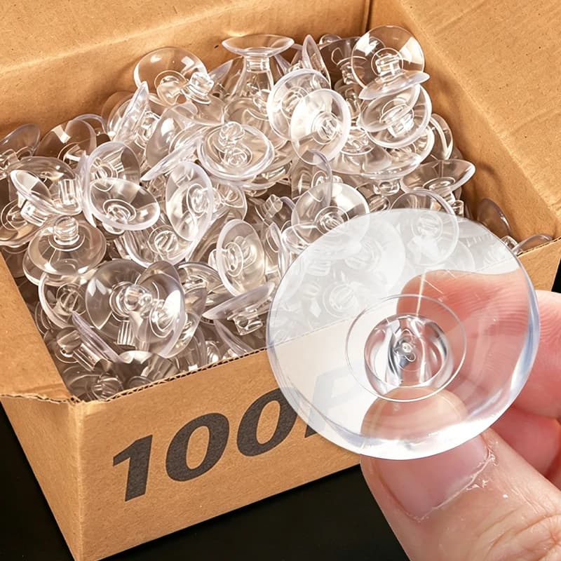 5/100x Suction Cup Hooks Clear Sucker Pads Strong Adhesive Suctions Holder for Car Glass Bathroom Wall Door Storage Hangers