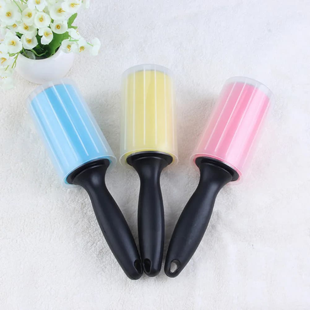 1 Pezzo Rullo Adesivo Raccogli Peli e Polvere, Colore Casuale, Facile da Riutilizzare, per Vestiti, Tappeti, Mobili e Peli di Animali Domestici