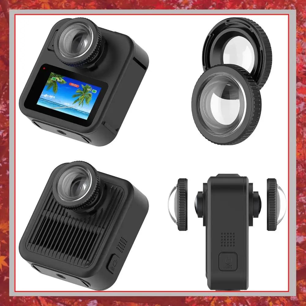 Copertura protettiva per obiettivo da 2 pezzi per accessori per fotocamera Go Pro MAX 2, copertura protettiva in vetro temperato resistente ai graffi
