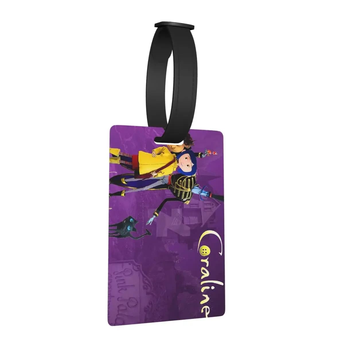 Coralines Halloween Cartoon Anime Etichette per bagagli Accessori per valigie Etichetta per imbarco per bagagli portatile Porta etichette ID Nome Indirizzo