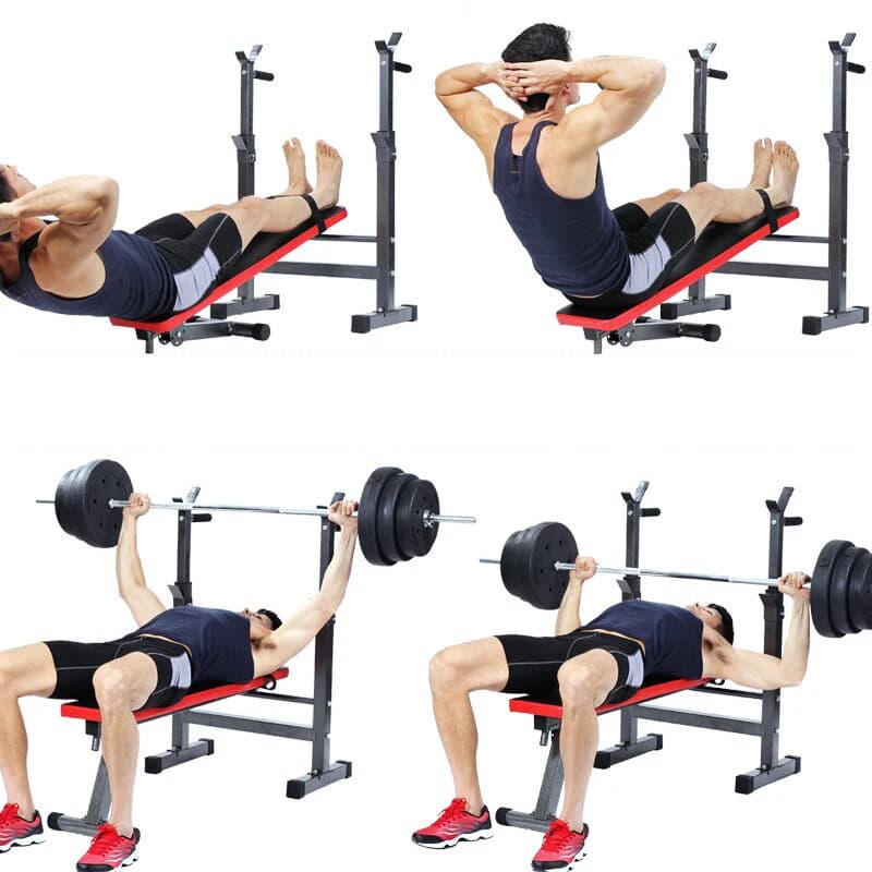Factory Direct Sale Pleated Gym benches for weight training Adjustable bench for weight lifting bench with handlebars with barbells