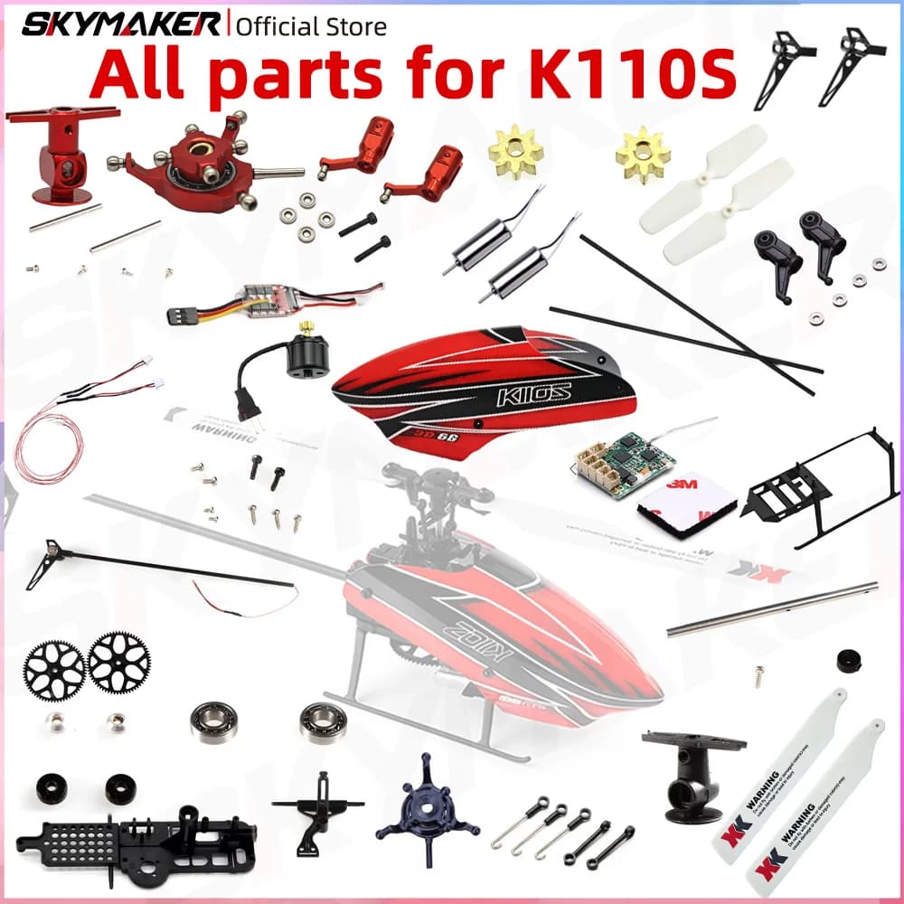 Wltoys XKS K110 K110S RC Helicopter Parts Accessories Blade Gear Motor Rotor Head Tail Canopy ESC Board for K110S Original Parts