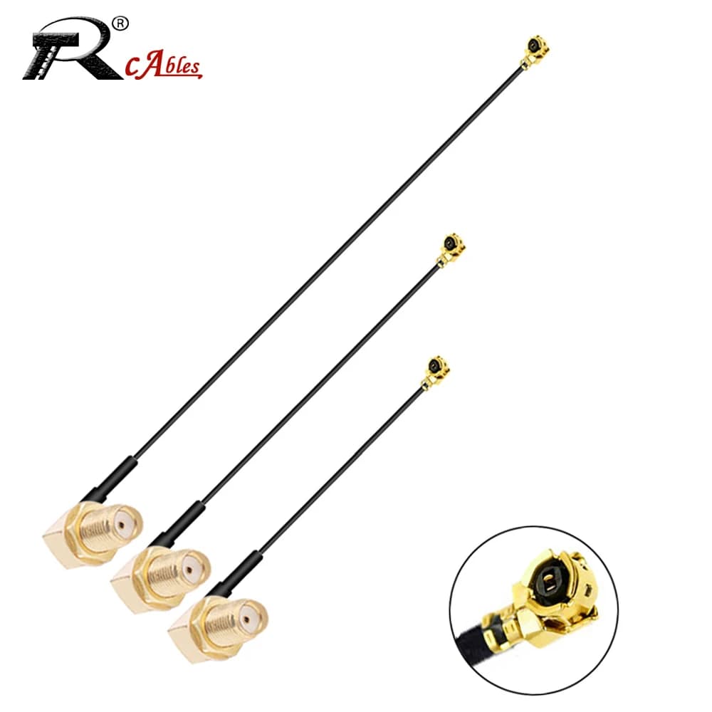 10 Pezzi Cavo di Prolunga RF MHF Femmina ad Angolo Retto SMA Femmina a U.FL Femmina RG1.13mm 0.81mm per Antenna WIFI