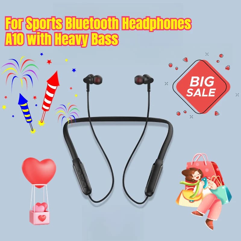 For Bluetooth A10 sports headphones with wireless earphones for heavy bass Double ear stereo headphones with headset design and over ear