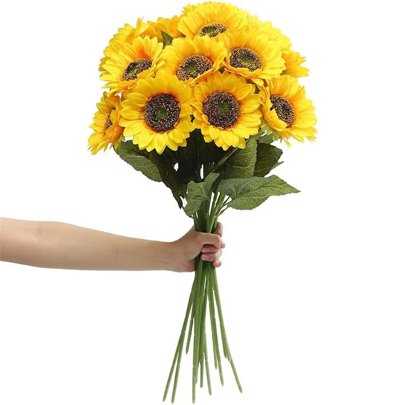 Girasole artificiali Fiori artificiali Bouquet Faake Fiore per la decorazione della tavola di casa Decorazione di nozze Disposizione di fiori all'aperto
