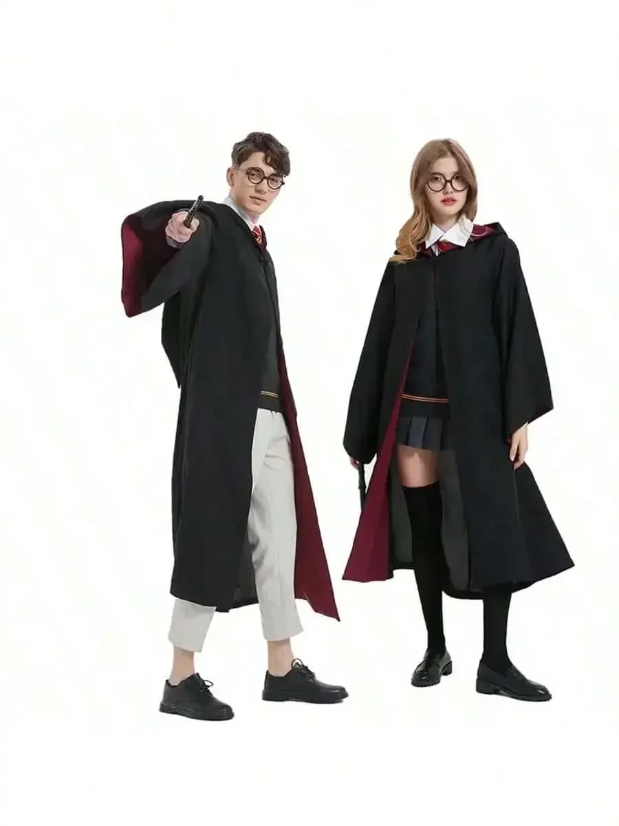 Costume da Mago, Abito da Magistrale per Halloween, Abbigliamento per Foto di Laurea; Uniforme Studentesca Stile Universitario