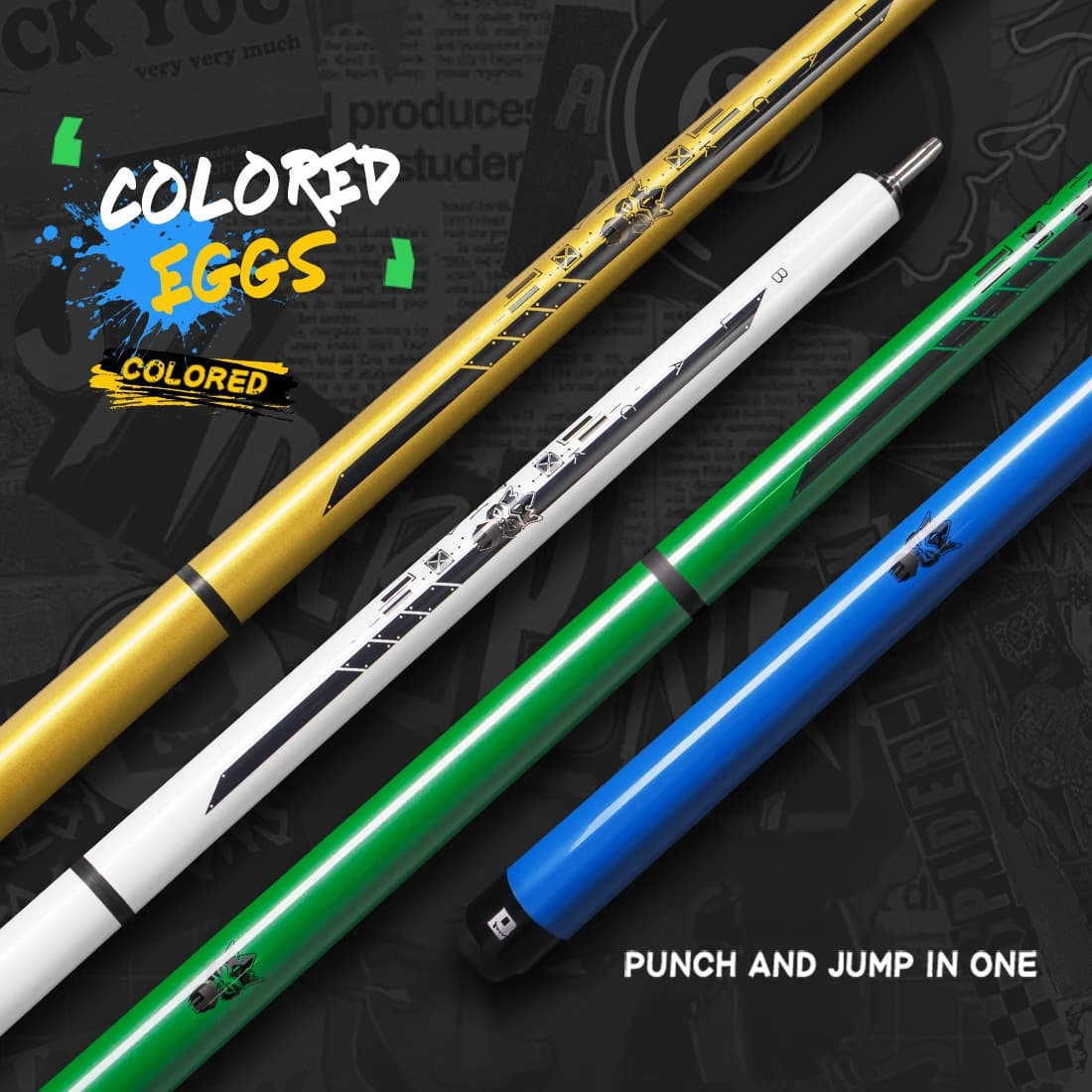 Little Monster Carbon Fiber Break Jump Cue 3-Piece Jump Cue Break Pool Cue Stick 19.5oz 12.9mm Tip with Soft Bag