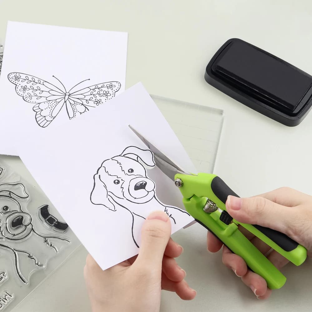 1 pz cesoie artigianali caricate a molla con lame forbici ergonomiche multiuso ad azione a molla per utensili da taglio per scrapbooking