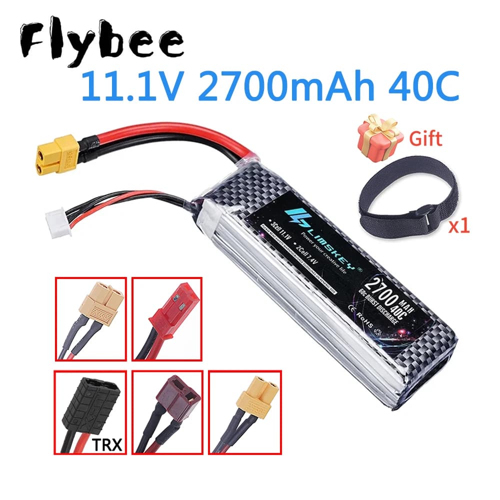 Aggiornamento 2200mAh a 2700mah 3S 11.1v 40C LIPO Batteria Per RC Elicottero Quadcopter Auto di Controllo Remoto Barca Giocattoli Accessori