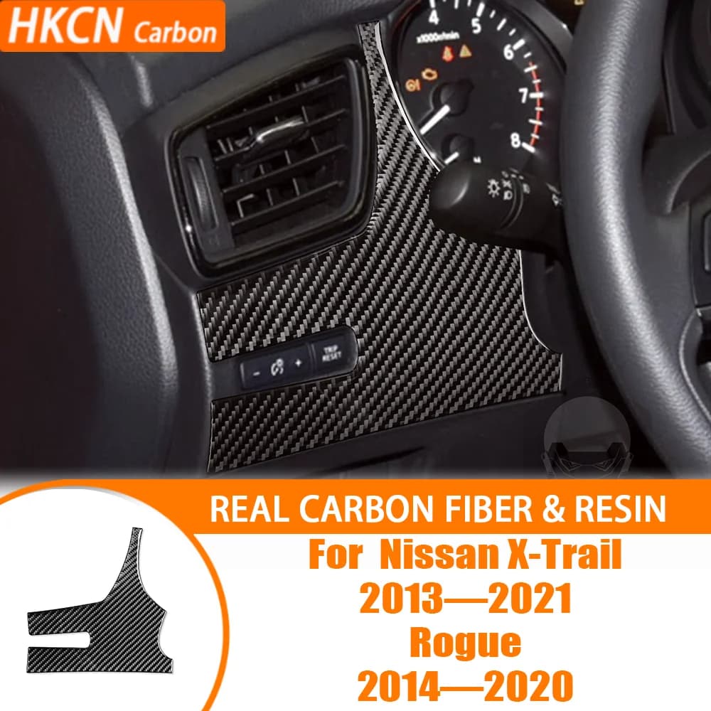 Carbon Fiber Switch Panel Car Interior Accessories Trim Cover Wall decal Edit for Nissan X-Trail Rogue 2013—2021