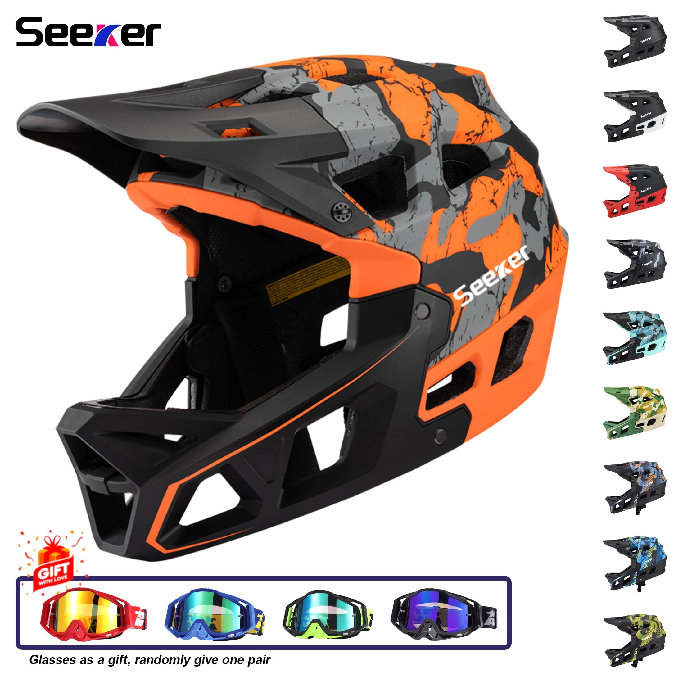 Mountain Bike Helmet Seeker Mtb Lightweight and breathable Downhill Helmet Complete outdoor helmet for men and women for adults