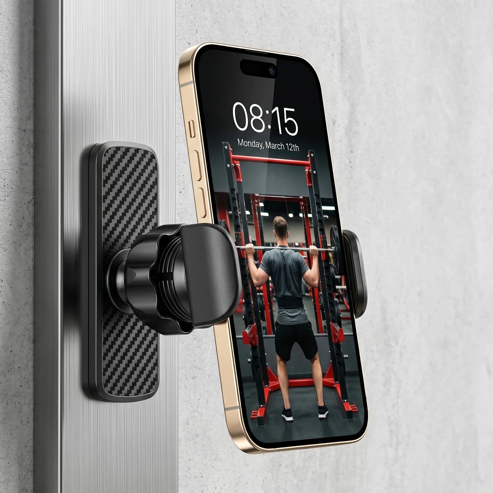 Supporto Magnetico per Telefono da Palestra [Magnete Potente] - Supporto Magnetico Regolabile a 360 Gradi, Accessorio Fitness Unisex Compatibile con Smartphone