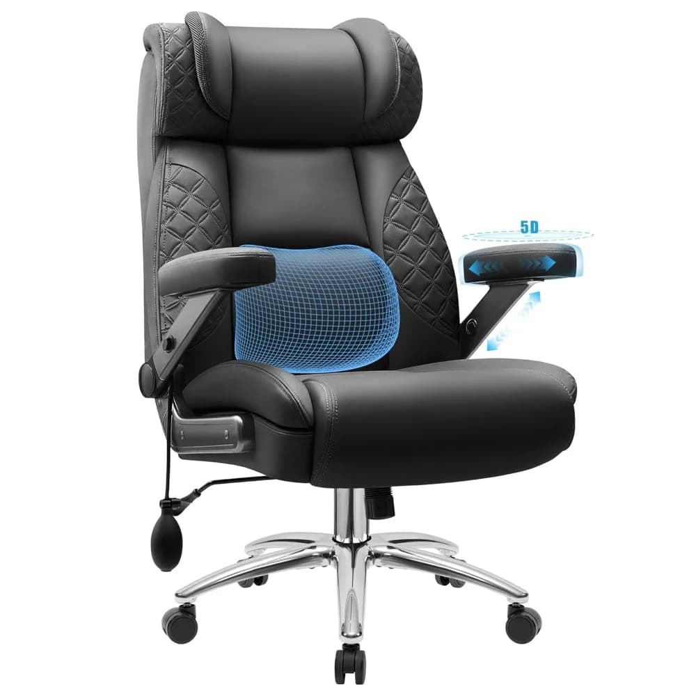 Sedia da Ufficio Grande e Alta, Sedia da Scrivania per Persone Robuste, Sedia da Gaming Direzionale Oversize, Extra Larga, Personalizzabile