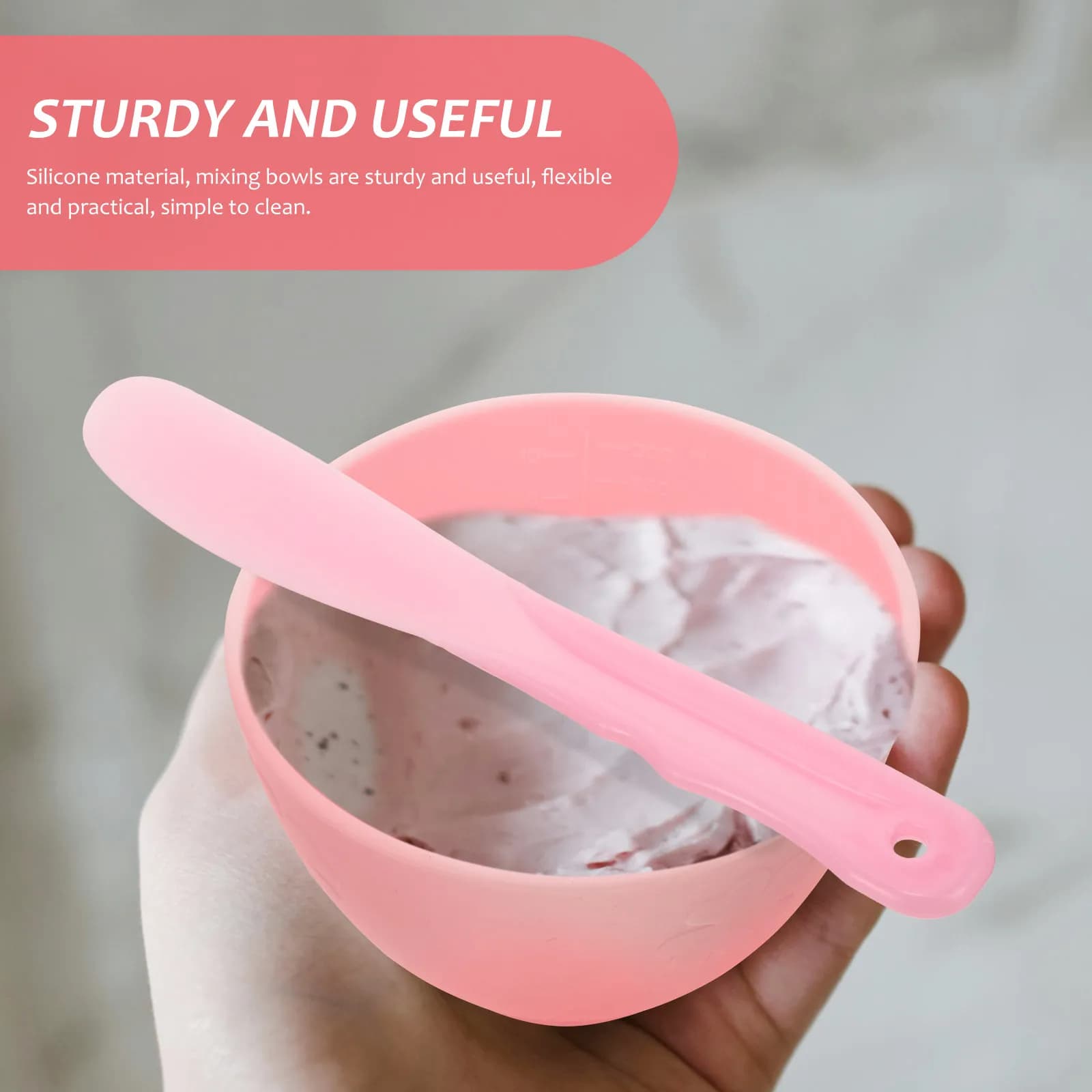 Set of 1 bowl and 1 spatula for face masks, portable tool for mixing DIY, smooth surface, bowl for mixing cosmetics, accessory for face masks for women