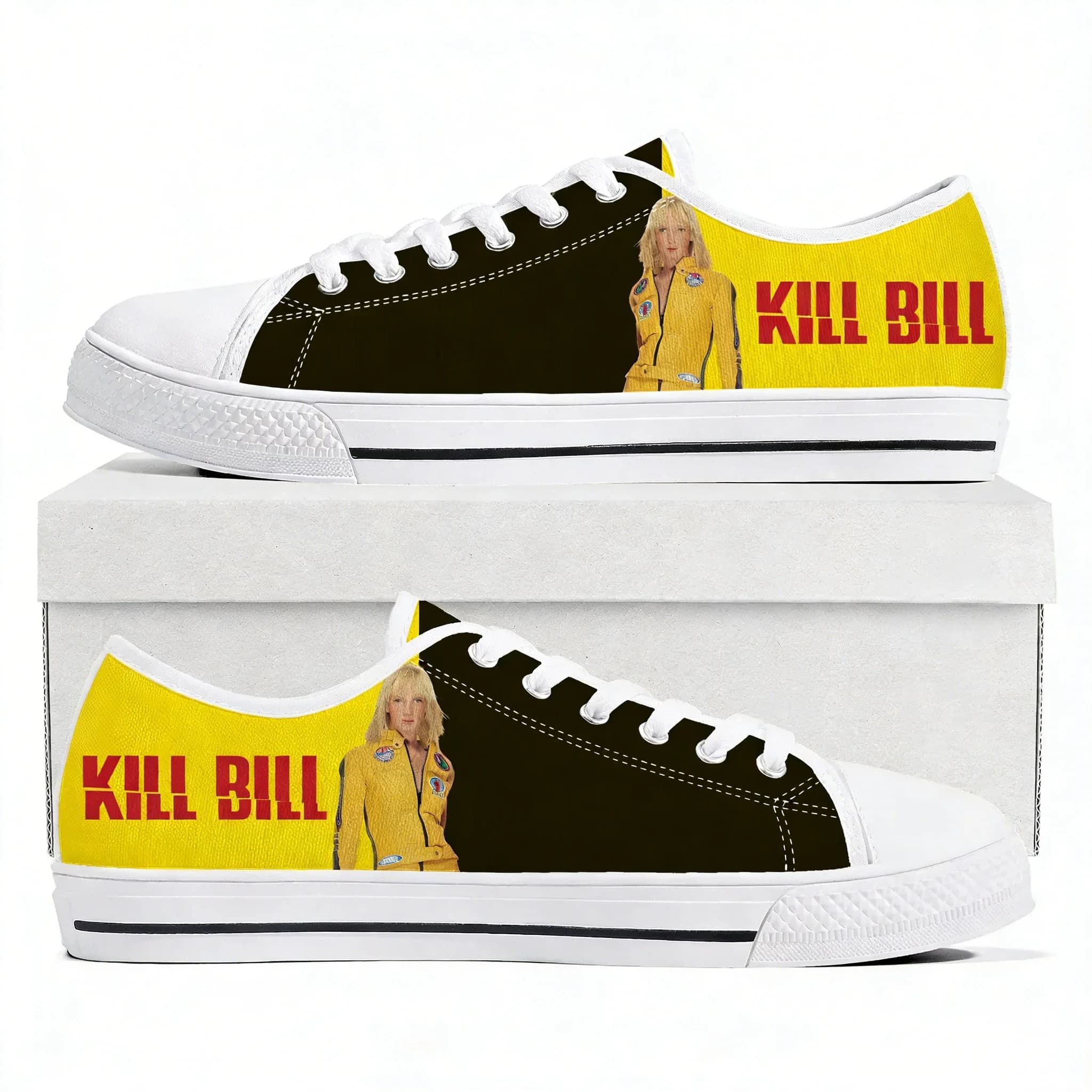 Kill Bill Hattori Hanzo Ninja Samurai Low Top Sneakers da uomo, da donna, da adolescente, in tela, casual, personalizzabili