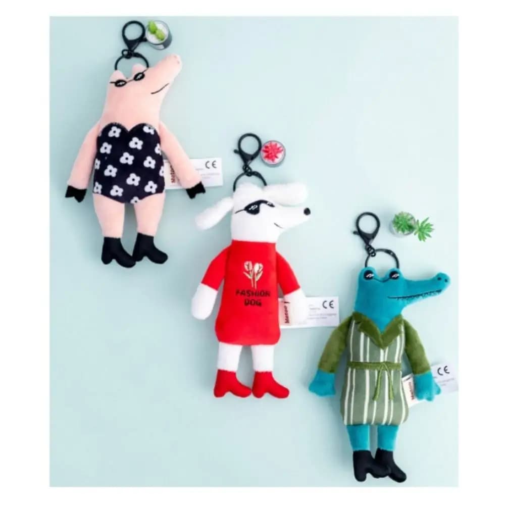Panni di moda portachiavi per bambole di peluche divertenti portachiavi con ciondolo in cotone PP regali portachiavi con animali di peluche accessori per ciondoli per borse