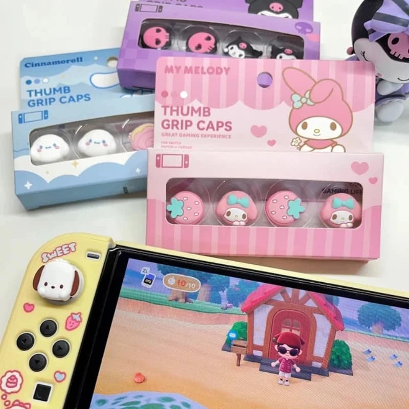 Disponibile: Cappuccio Protettivo in Silicone per Joystick Hello Kitty, Kuromi, Pudding Dog - Protezione Pulsanti per PS5/NSPro/NS/OLED/LITE/NS2