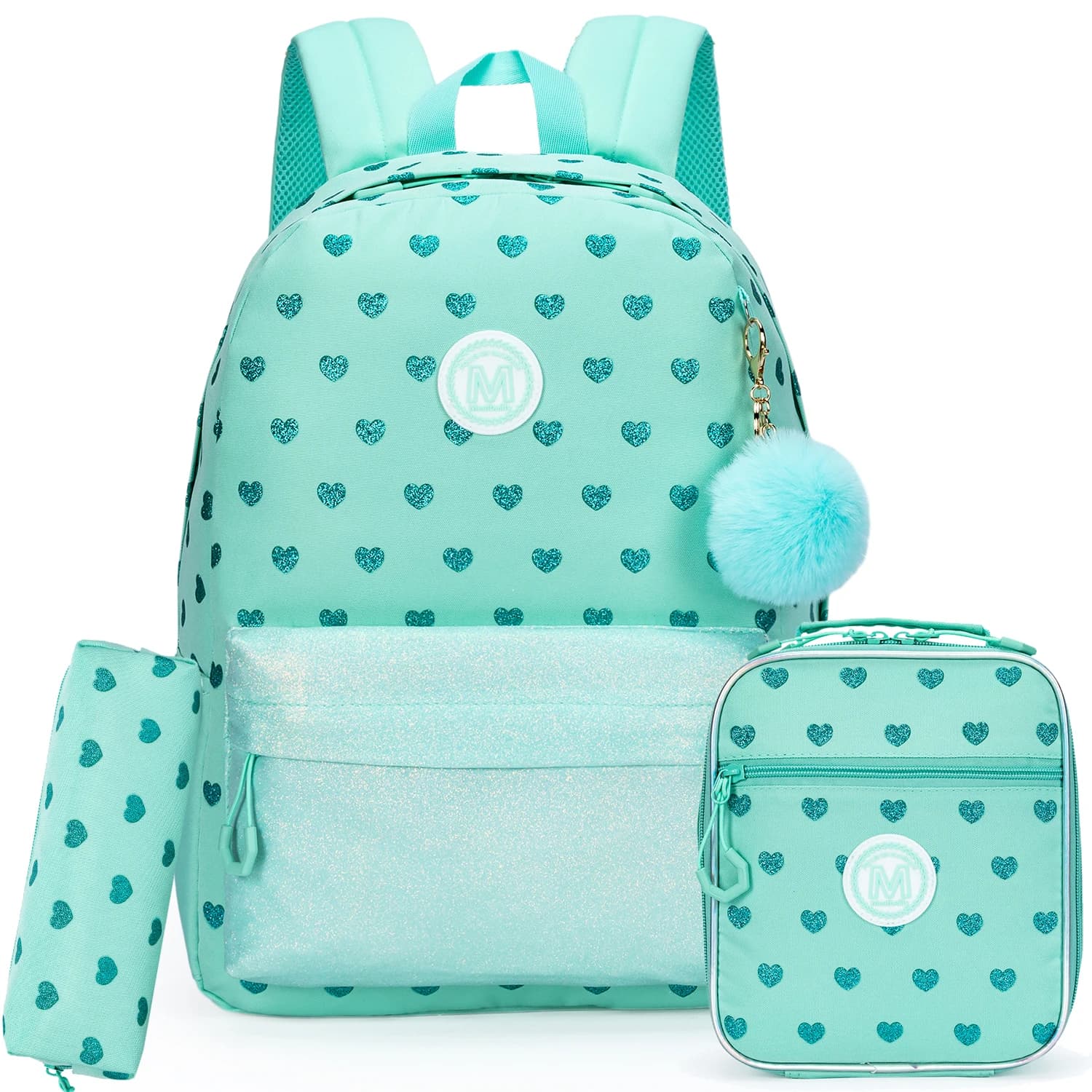 Zaino per ragazze Borsa da scuola carina con borsa per il pranzo e astuccio Zaino da viaggio multiuso Zaino leggero per donna