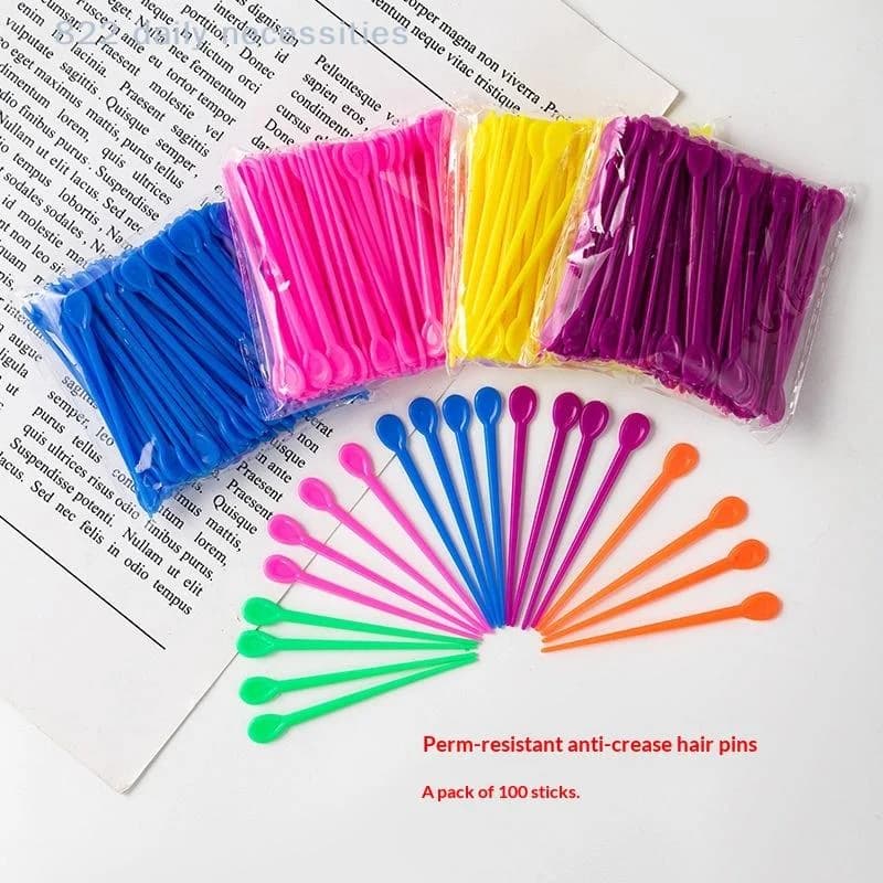 convenientPlastic Roller Pins 100Pcs Hair Perming Needles Clips for Home Salon Quick Easy Curling Tool Set