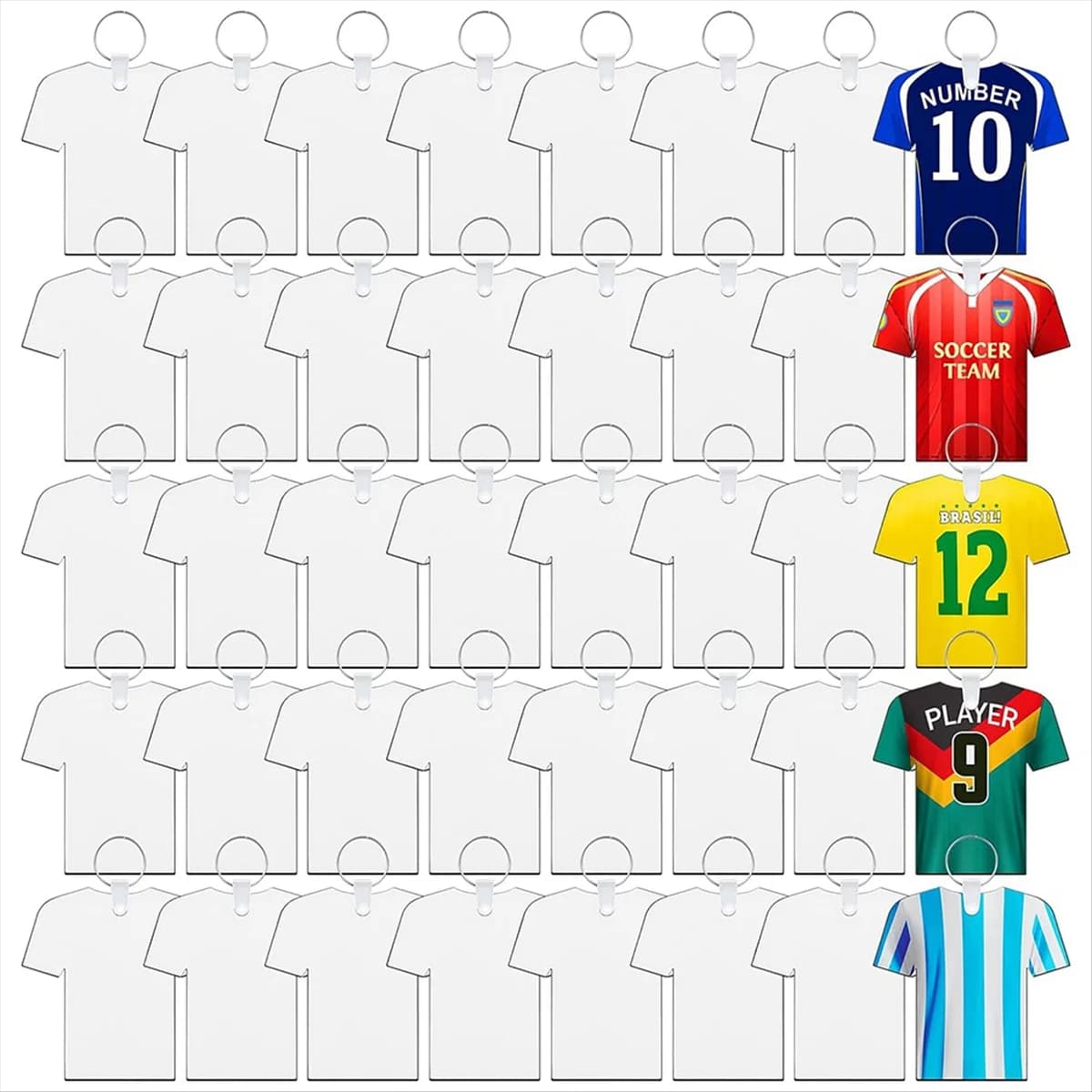 Portachiavi a sublimazione da 120 pezzi spazi vuoti a trasferimento termico a doppio lato portachiavi in MDF portachiavi a sublimazione di calcio spazi vuoti