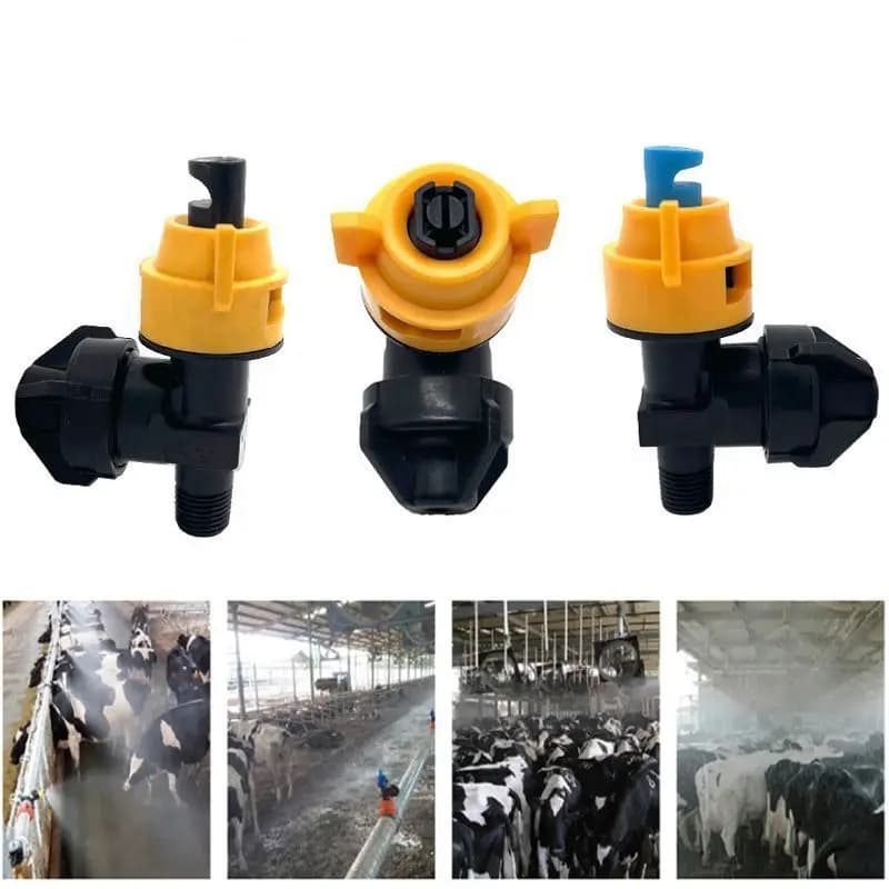 Ugello multifunzione in plastica anti-goccia da 1/4'' a ventaglio piatto e a cono pieno per raffreddamento in sala di mungitura
