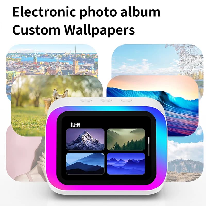 Altoparlante Bluetooth Display meteorologico Luce notturna Lettore di storie musicali Cornice per foto Regalo perfetto APP Bluetooth Sveglia intelligente