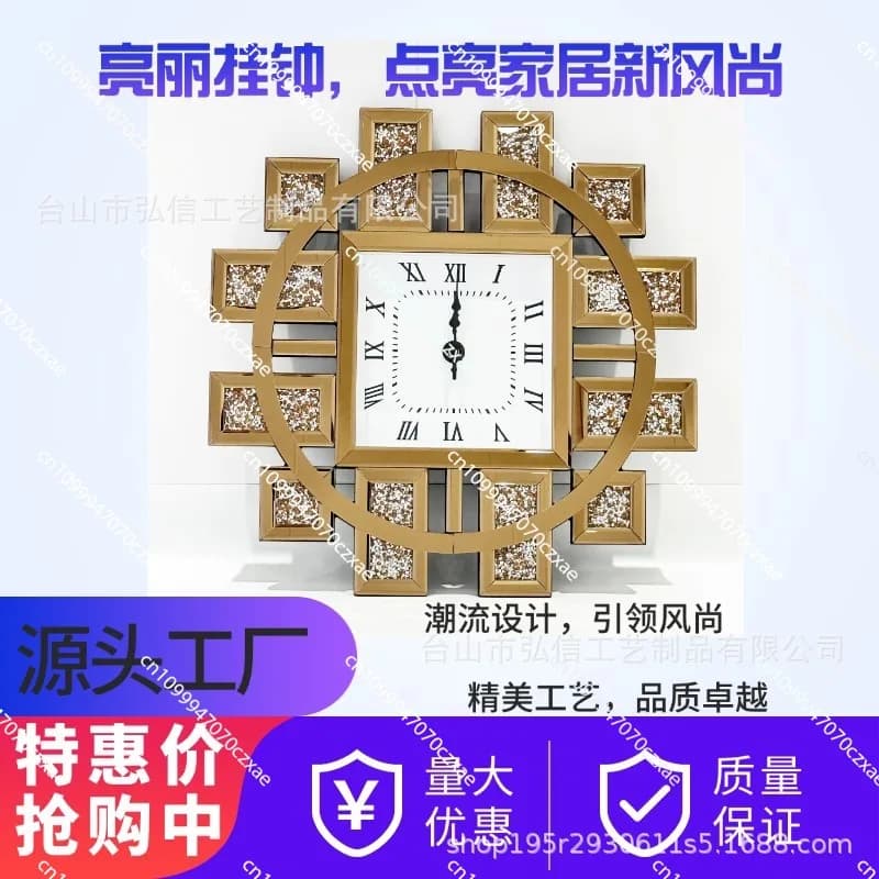 Luxury light living room watch, hotel wall clock, mall, cafeteria