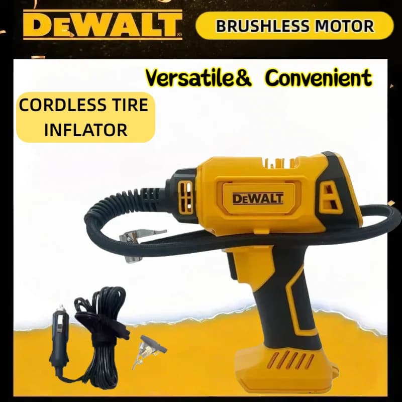 Compressore d'Aria Dewalt, Gonfiatore Automatico per Pneumatici, Pompa Elettrica Portatile Ricaricabile con Manometro Digitale per Auto
