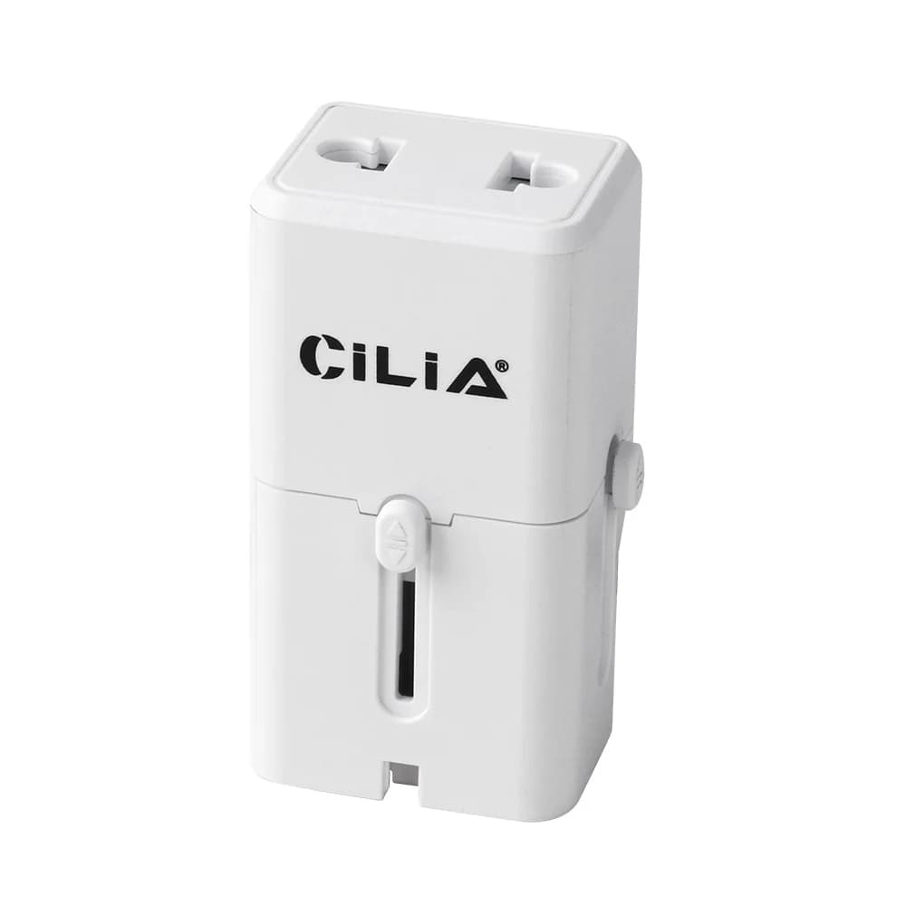 Adattatore da Viaggio Universale CILIA G60B Mini, Convertitore di Presa US EU UK, 2500W, Certificato CE UKCA FCC, Caricatore Compatto Bianco per Casa