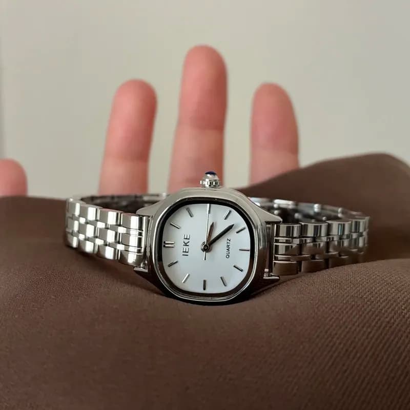Orologio quadrato minimalista da donna, cinturino in acciaio inossidabile, orologio da polso al quarzo di fascia alta, un regalo perfetto per le donne, gioielli da donna.