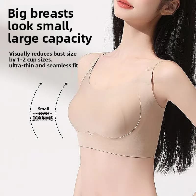 Four Season Thin Rabbit Ear Seamless Underwear for Women Gathered and Gathered Anti Sagging Accessory Bra Without Steel Ring
