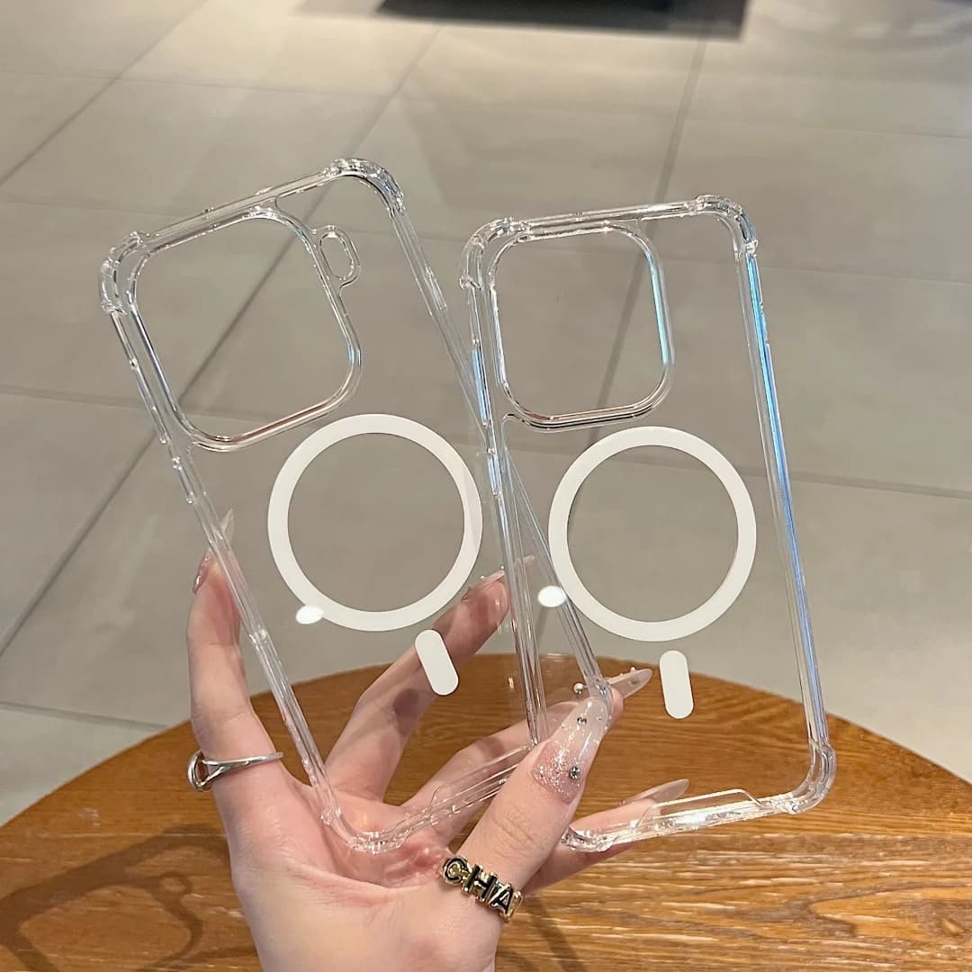 Per OPPO Find X9 Pro Custodia protettiva trasparente morbida laterale Magsafe Design Cover posteriore per telefono cellulare