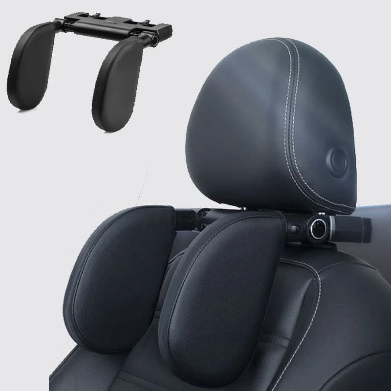 Universale 360 ° Cuscino Cervicale Regolabile con Memory Foam e Supporti Laterali, Poggiatesta Ergonomico a un Clic per Auto BMW e Benz