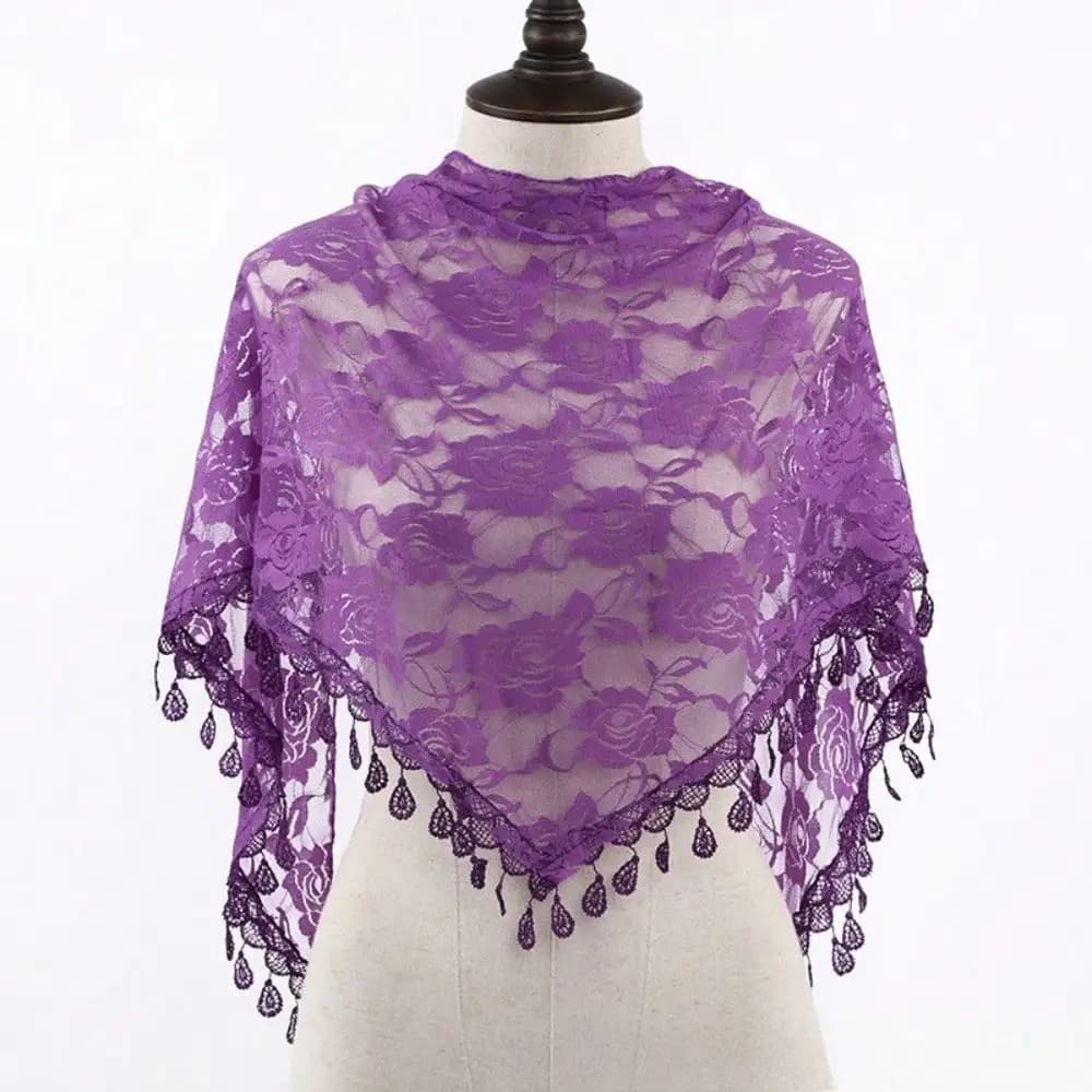 New Lace Bag Head Triangle Scarf Scarf Hollow Silk Scarf Triangle Scarf Women