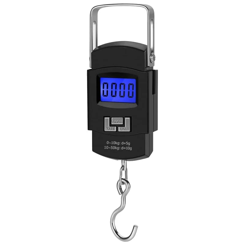 Bilancia elettronica digitale Bilancia sospesa 50kg 10g Bagagli da pesca Viaggio Pesatura Steelyard Gancio Peso da cucina