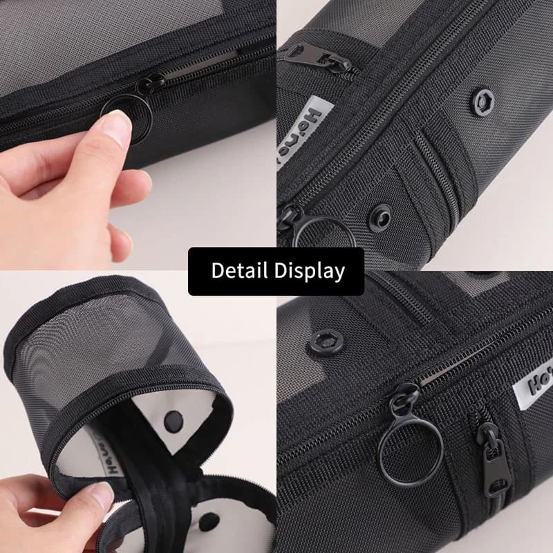 1Pc Mesh Dual-use Makeup Brushes Holder Travel Cosmetic Bag Organizer Brushes Pens Tube Container Stand-up Pouch Cosmetic Tool