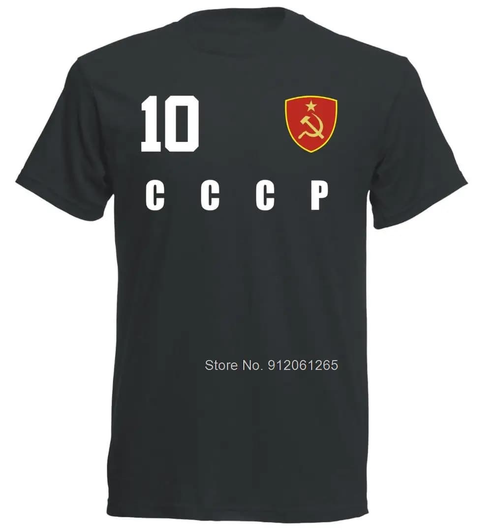 Vendita calda divertente stile CCCP unione sovietica t-shirt Jersey stile calciatore numero tutti i 10 divertenti t-shirt