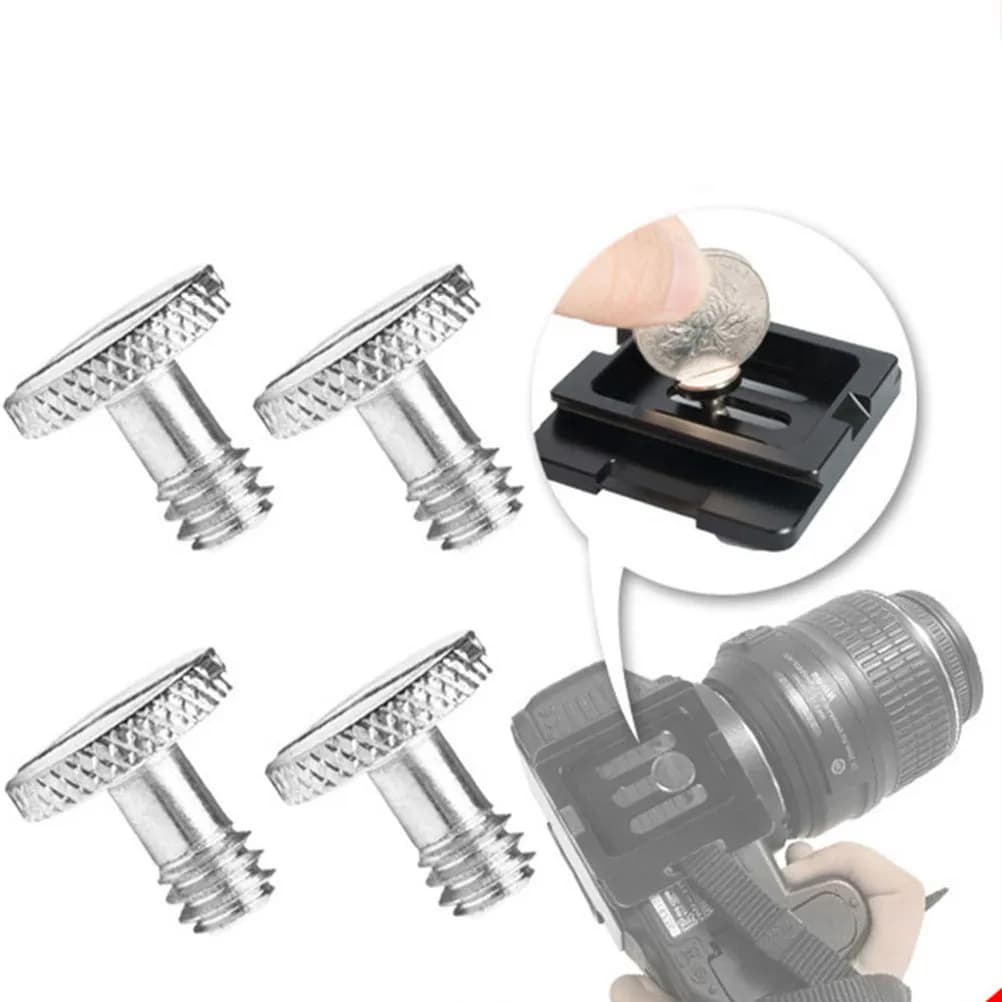 Set di 5 Viti per Gimbal con Attacco 1/4, Adattatore per Treppiede e Supporto Luce, Testa Piatta a Sgancio Rapido per Fotocamera