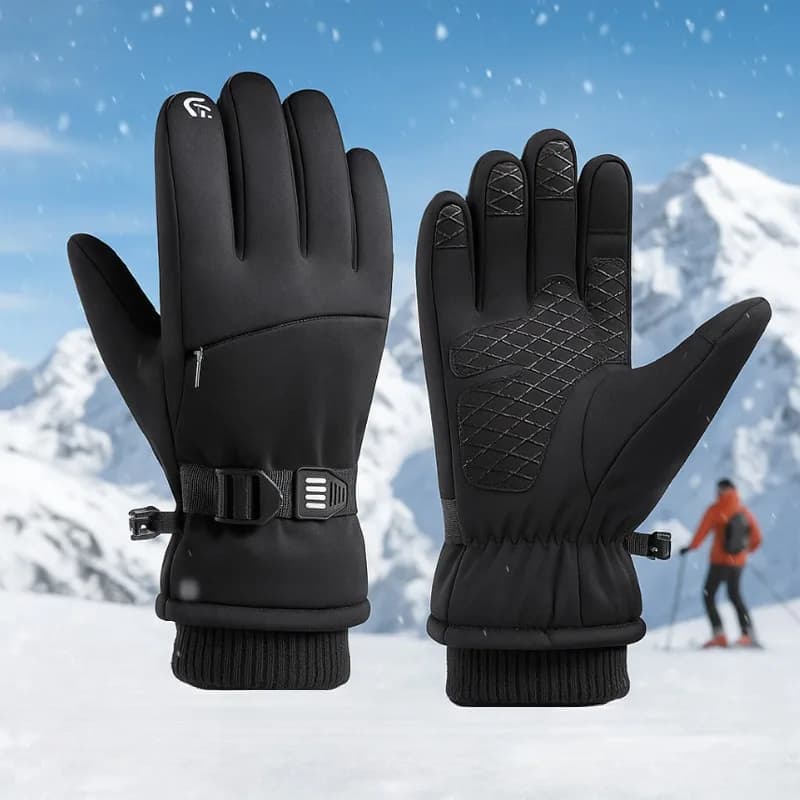 Guanti da ciclismo invernali ispessiti per uomo Guanti da sci impermeabili per moto Touchscreen in pile Antiscivolo Caldi antivento per la stagione fredda