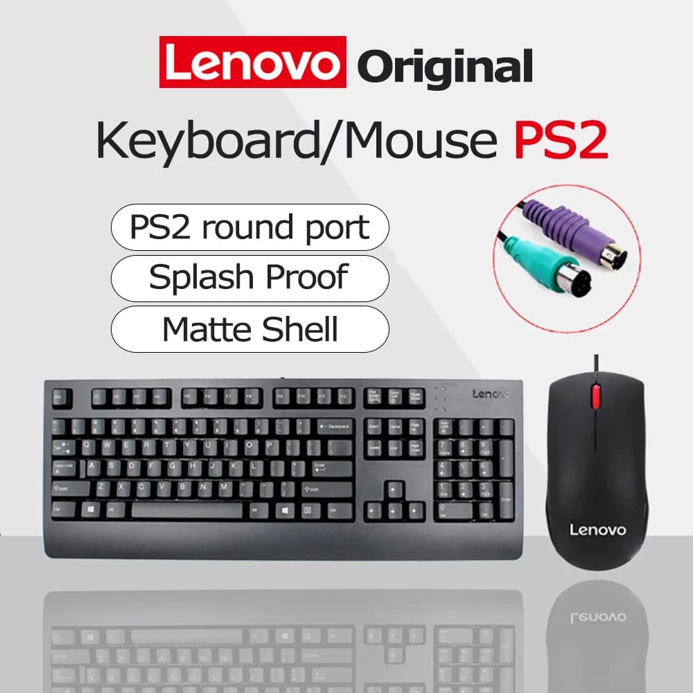 Tastiera Lenovo Mouse PS/2 Interfaccia porta rotonda Wired Combo Punto rosso Ergonomia impermeabile per laptop Mini PC Notebook Originale