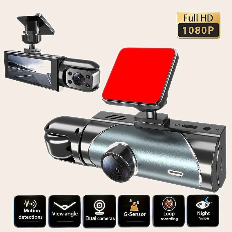 V9 3 Lens Night Vision Dash Cam WiFi Phone Connect Car Recorder
