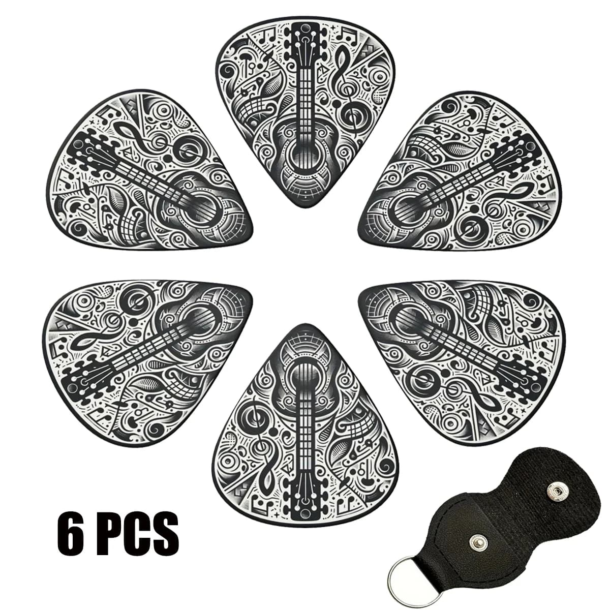 Miwayer 6 Pcs Original Sound Guitar Picks 0.46/0.71/1.00mm, Double-Sided Printed , Guitar Picks /for Music Lovers
