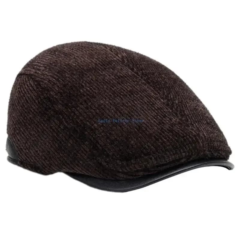 Cappello in Lana Multifunzione L5YB per Uomo, Stile Britannico Classico con Protezione per le Orecchie, per Uso Quotidiano Invernale