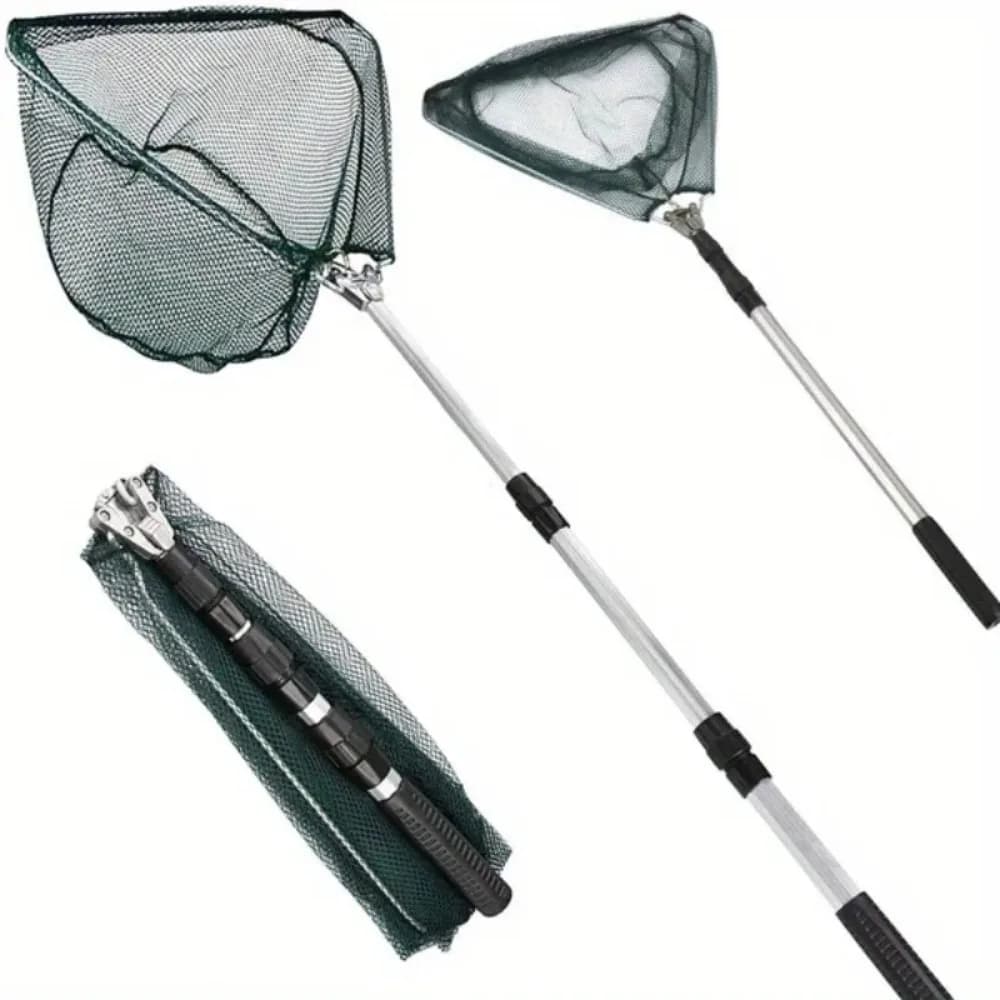 1Ultra-lightweight Foldable Fishing Net - Durable Aluminum Alloy Telescopic Handle - Ideal for any fishing adventure - Essential