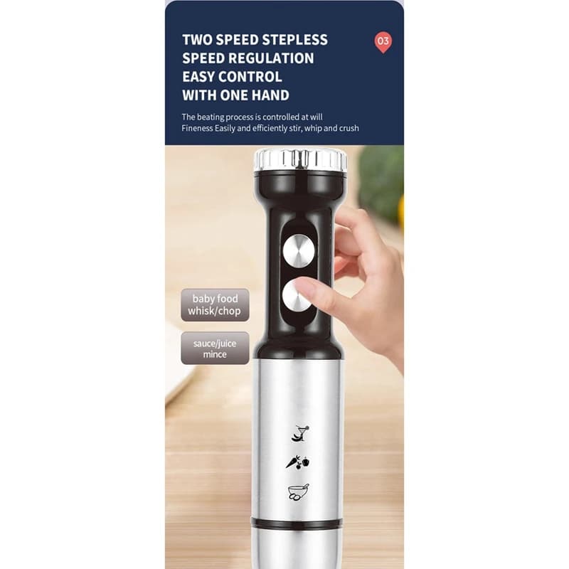 Frullatore elettrico per robot da cucina Frullatore manuale ad immersione multivelocità per cucina Miscelazione frullati Zuppe 1000W Spina UE-ABLM