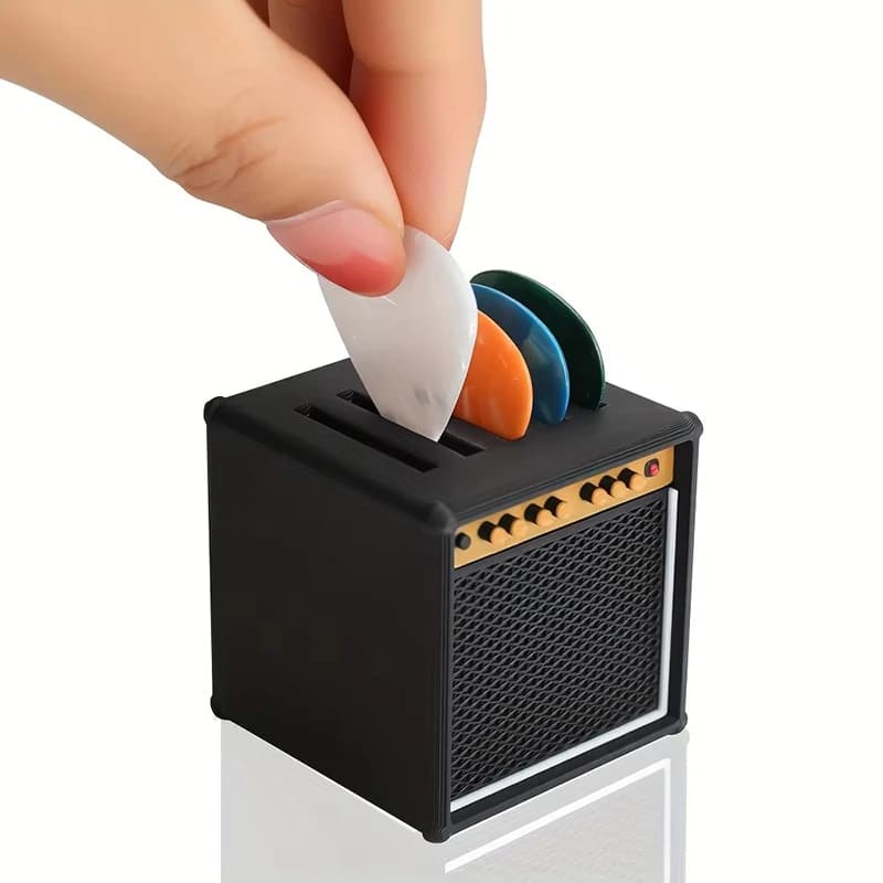 Porta plettri per chitarra con 5 slot per accessori per chitarra Organizzatore di plettri per chitarra portatile di grande capacità Display per riporre plettri TMZ