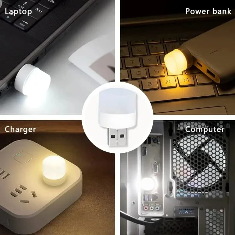 Mini USB Luce notturna Bianco caldo Protezione per gli occhi Lampada da lettura per libri Computer Alimentazione mobile Ricarica Spina USB Lampada notturna a LED 2025
